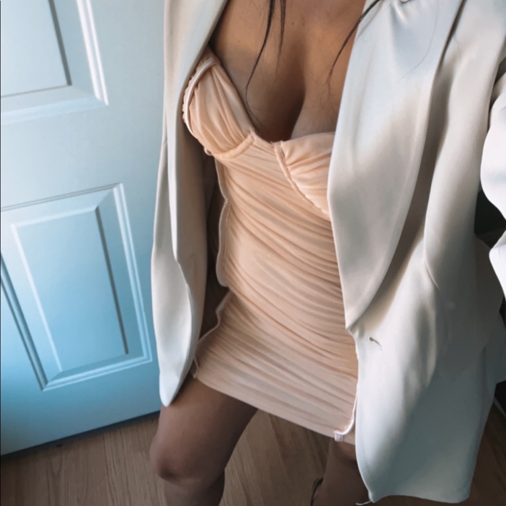 LuLus Rouched Blush Dress - Picture 3 of 3